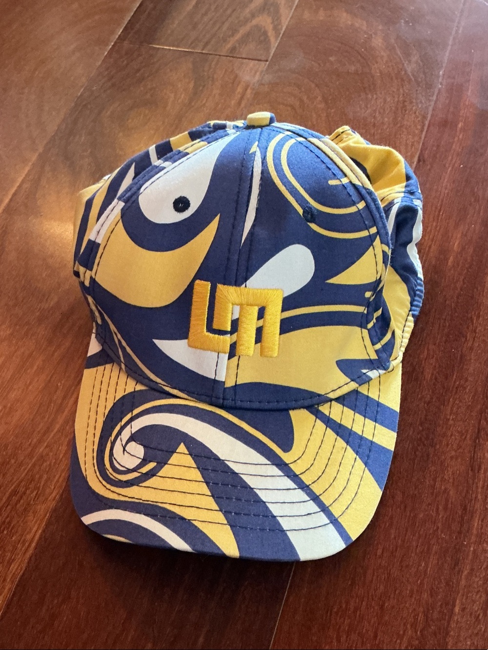 Loudmouth Yellow & Navy Bold Patterned Golf Hat